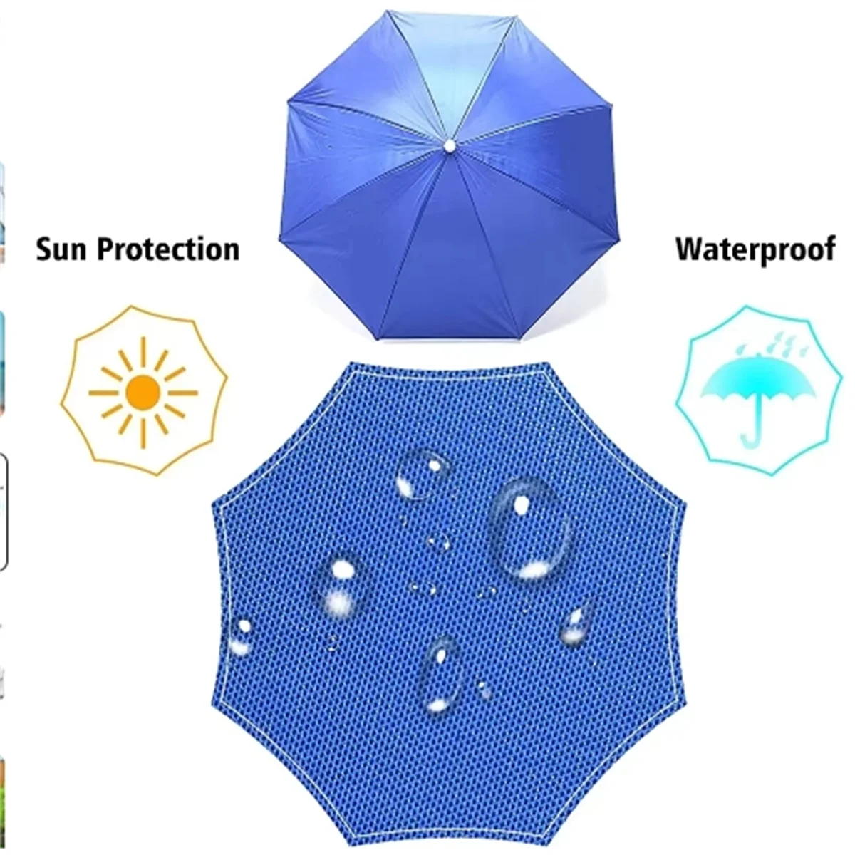 Folding Umbrella Hat Rain Sun Shade Fishing Camping Headwear sun hats umbrella hat rain umbrella hat fishing hats