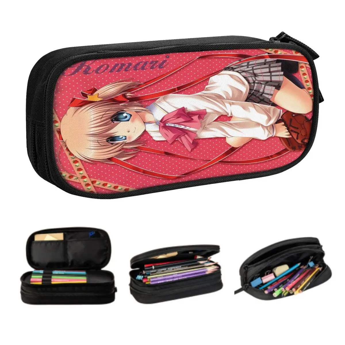 

Милый карандаш для девушек и мальчиков Kawaii Little Busterss, большая емкость для хранения, любовь, приключения, игра, японский аниме, пенал, канцелярские принадлежности