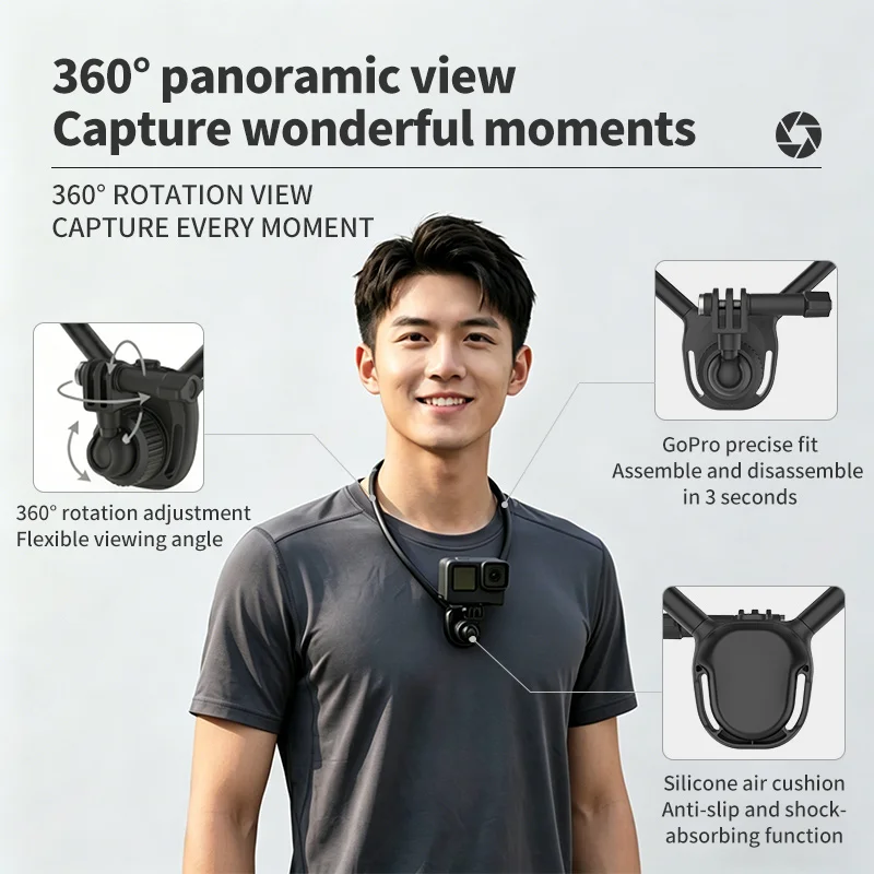 Universal Magnetic Neck Mount for Action Cameras & Smartphones