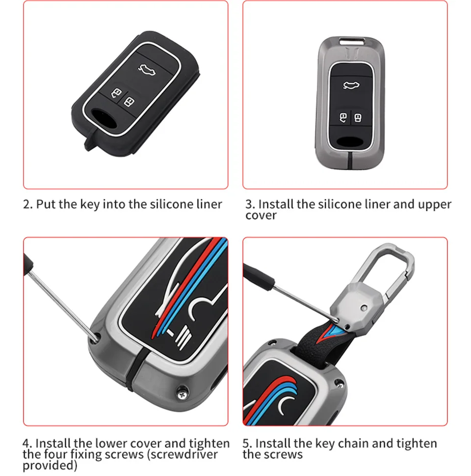 Cover per chiave/telecomando per Chery Tiggo 8 7 5X 2019 2020 Smart Keyless Remote Fob proteggi custodia portachiavi accessori per supporto auto-Styling - Sdccaaa995c7243dcaa7ece66f45cba3as