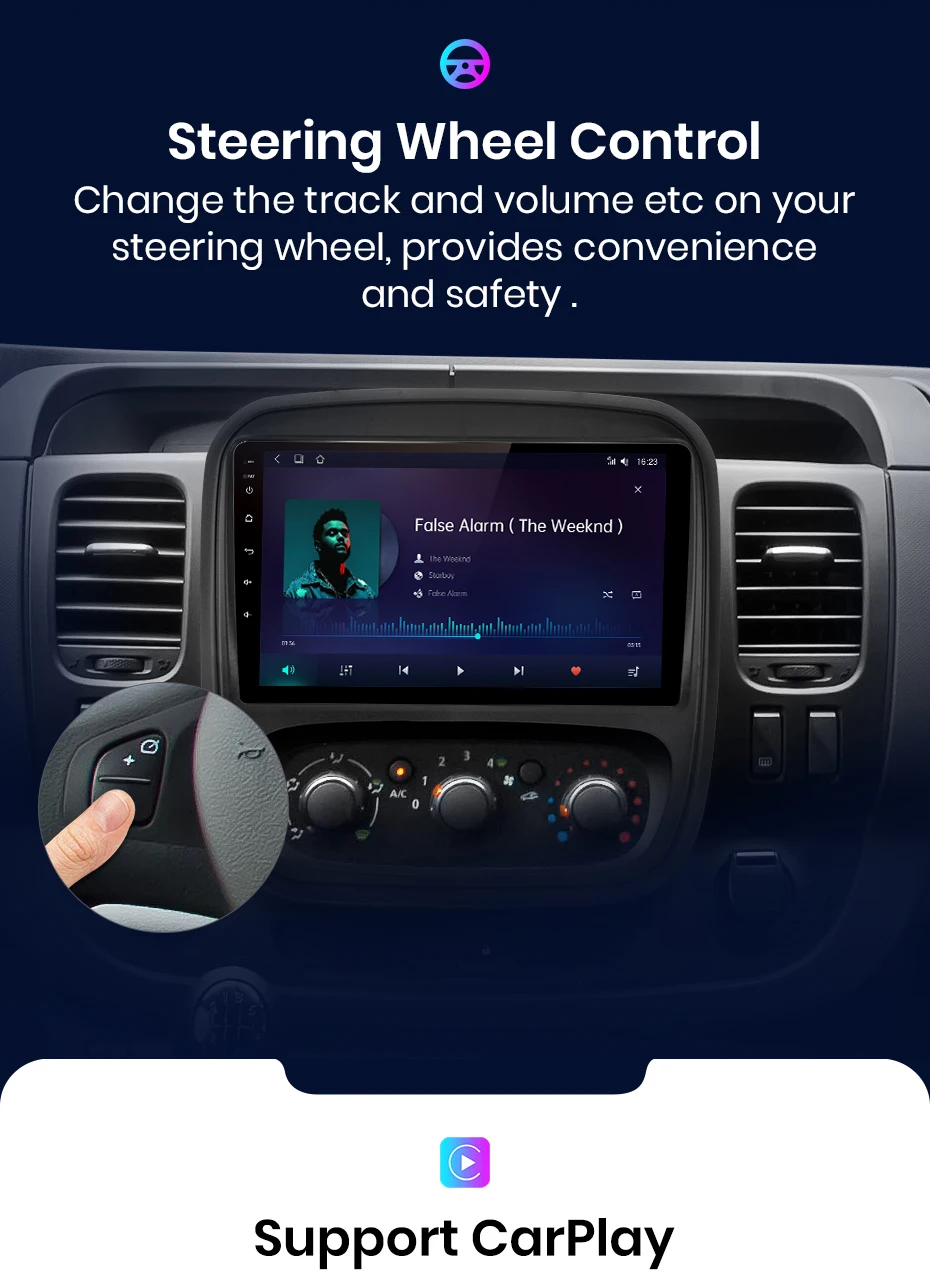 Junsun V1 AI Stimme Drahtlose CarPlay Android Auto Radio Für Renault Trafic 2015-2019 4G Auto Multimedia GPS 2din autoradio – Detail 8