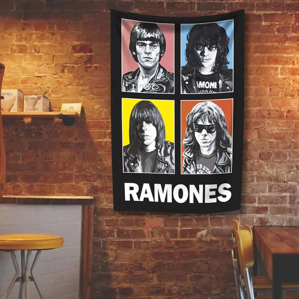 American Rock Band Tapestry R-Ramones Punk Music Prints Home Decor Wall Hanging Bedroom Dorm Background Concert Banner Fans Gift