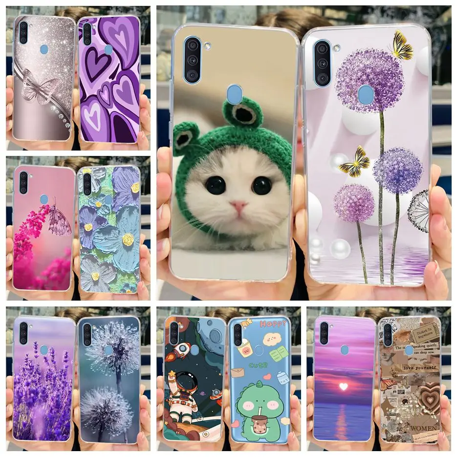 Per Samsung Galaxy A11 Custodia Sm-A115F Elegante Cover Verniciata Custodia Morbida In Silicone Per Samsung A11 M 11 Galaxy M11 Fundas Coque