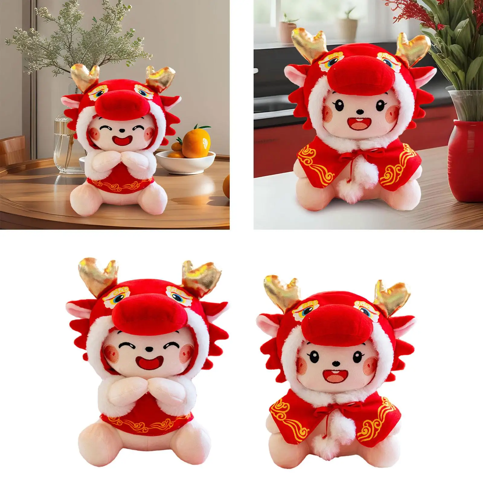 2024 Chinese New Year Dragon Plush Doll,Spring Festival Doll New Year Dragon Toy