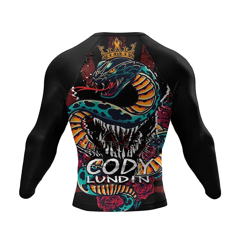 New Rashguard For Men Jiu Jitsu MMA T-shirt+Pant Set Brazilian Grappling Bjj Gi Boxing Rash Guard MMA Shorts Boxeo Fight Jerseys 5