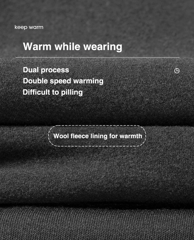 Description Picture 6 of itemMen's Fleece Thermal Underwear Winter Warm Turtleneck Long Johns Kids Black Thermal Shirt Long Sleeve Bottom Second Skin Tights