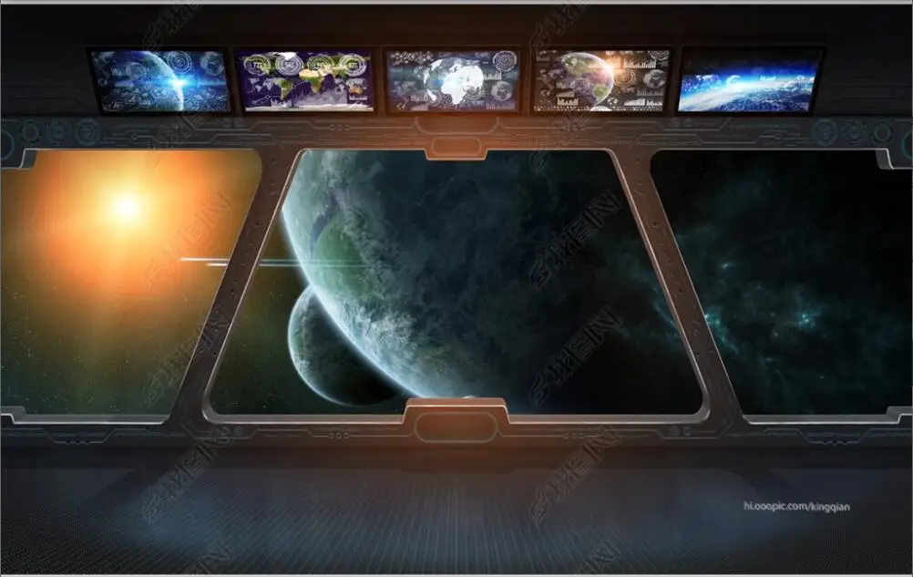 

3d photo Wallpapers custom mural Spaceship cabin door mysterious window bar KTV home decor wallpaper for walls in rolls bedroom