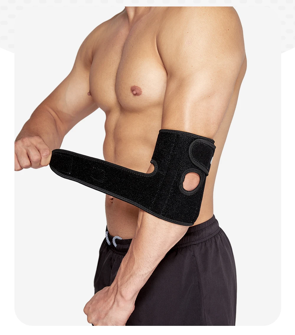 1-teilige verstellbare Ellenbogenstütze aus Neopren – bequemer Sport-Fitness-Schutz für Männer und Frauen – Detail 13