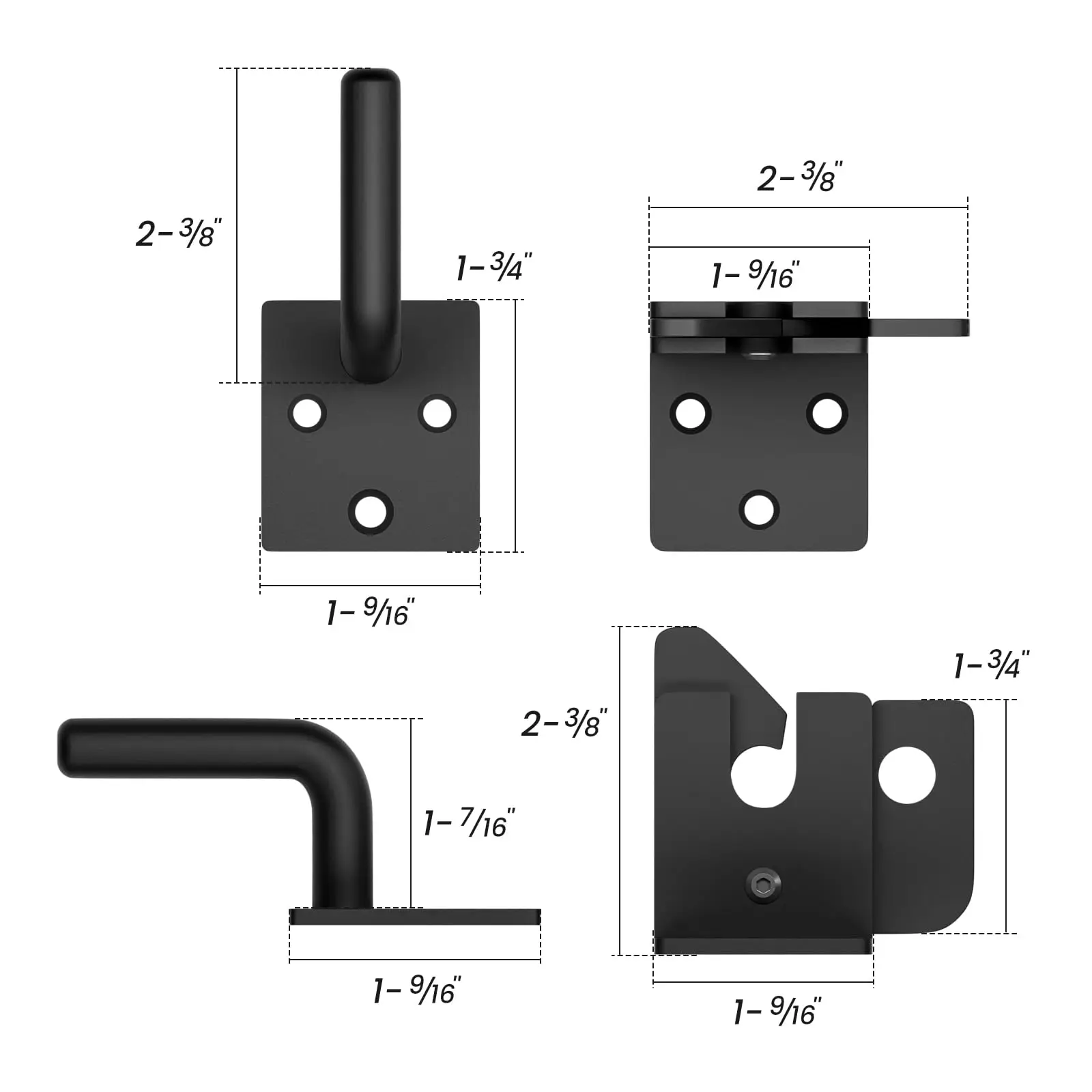 Automatic Gate Latch for Wooden Fence Self Locking Gate Lock Gravity Lever for Wood Fence Gate Door Latches Black door latch