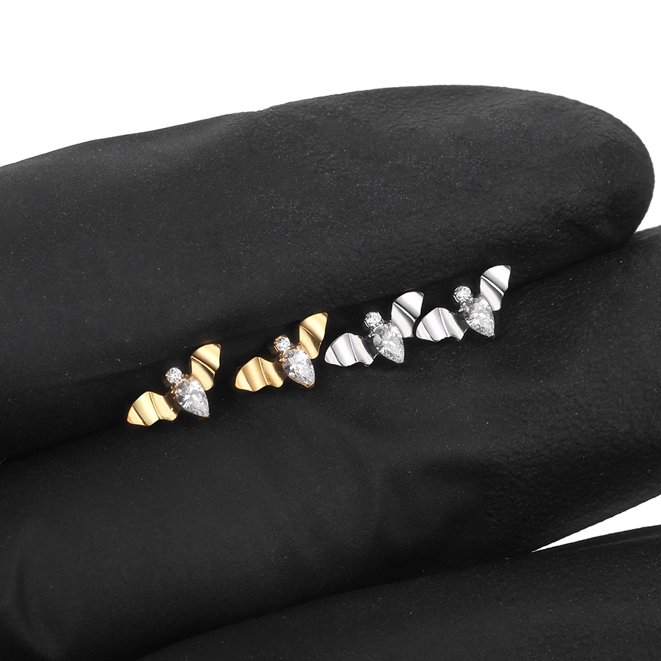 57 Stil Titan Piercing Labret Lippen stecker 16g Innengewinde Zirkon Ohr stecker Tragus Helix Piercing Körpers chmuck – Detail 14