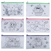 Storage Pen Case Environment Protection Non-woven Fabric with Markers Cartoon Pattern DIY Graffiti Household Kids Pen Bag TMZ 6