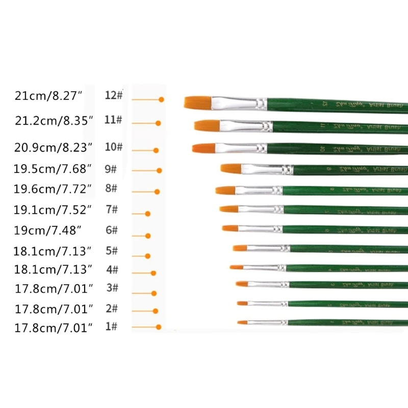 

12PCS Professional Paintbrush for Watercolor Gouache Acrylic Stone Rock Painting