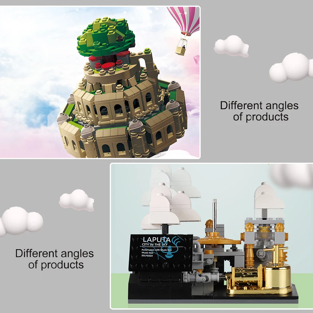 1179PCS Anime Film Castle In The Sky Music Box Building Blocks