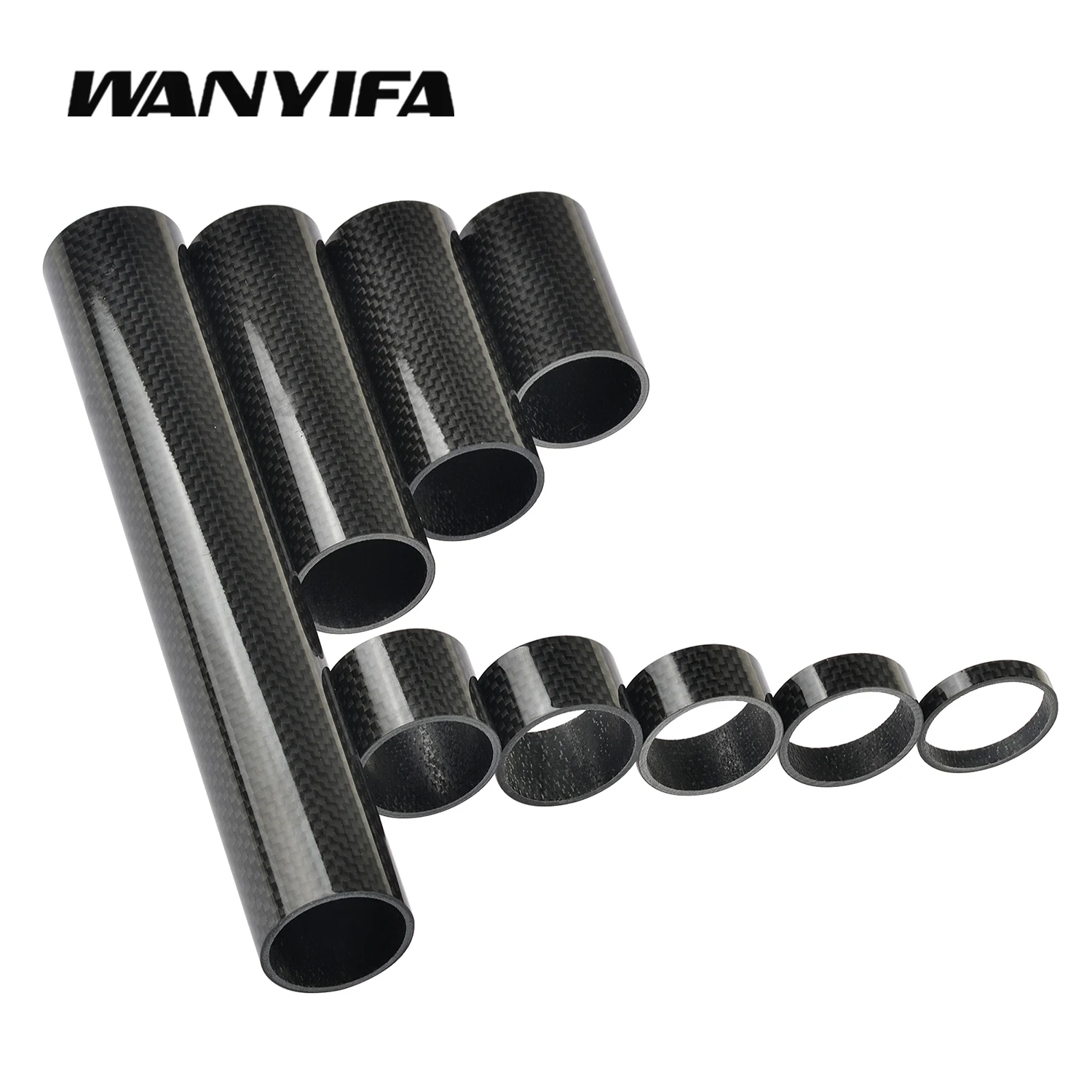 Wanyifa Bicycle Headset Carbon Washer 1-1/8" 28.6mm Stem Spacers Bike Front Forks Spacer 1-1/8in 5/10/15/20/25/30mm-200mm bicycle headset bicycle spacer