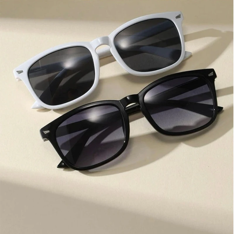 2 stücke Vintage schwarze quadratische Sonnenbrille Frau Luxusmarke kleines Rechteck Sonnenbrille weibliche Steigung klarer Spiegel oculos de sol – Detail 5