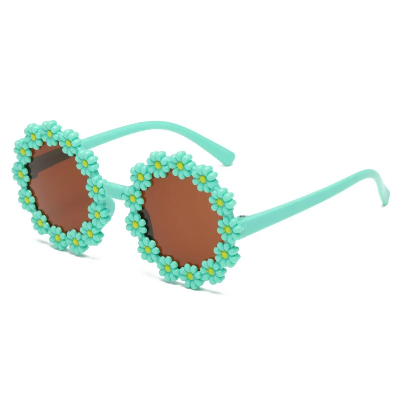 Round Vintage Kids Sunglasses Girls/Boys VintageEyewear Luxury Brand Kids Sunglasses Cute CuteLittle Flower Daisy