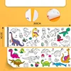 Children's Drawing Roll DIY Coloring Paper Roll Color Filling Paper Graffiti Scroll Paper-cut for Kids Painting Educational Toys 6