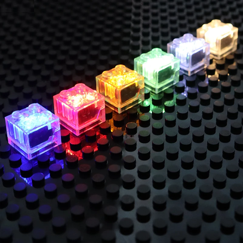 2x2 Dot LED Colorful Accessories Classic Flashing Creative Building Blocks MOC Brick City Street LightEmitting Accessories Parts