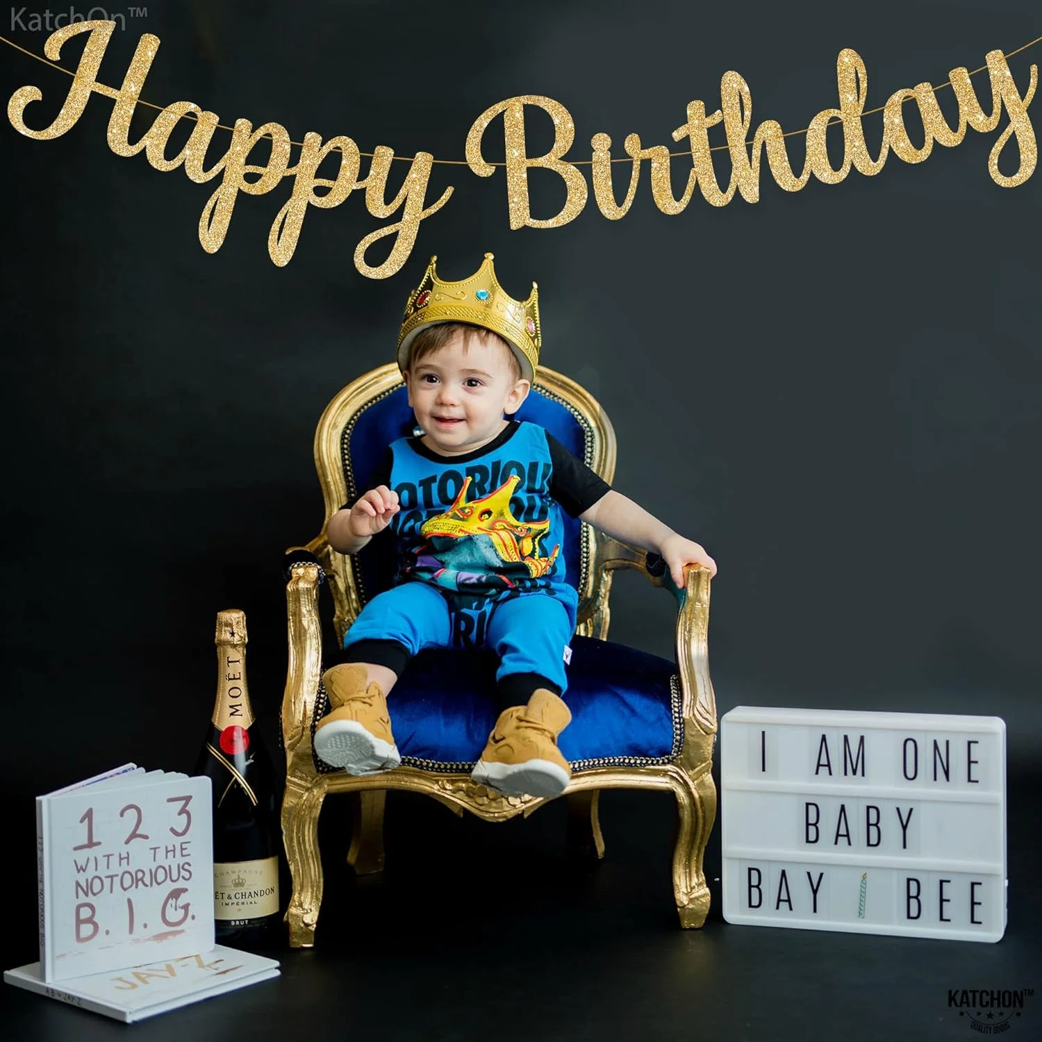 Golden Happy Birthday Banner Pre-Strung 4 Feet No DIY Birthday Party Decor Gold Happy Sign for Girls Women birthday streamers,birthday banner,party decorations