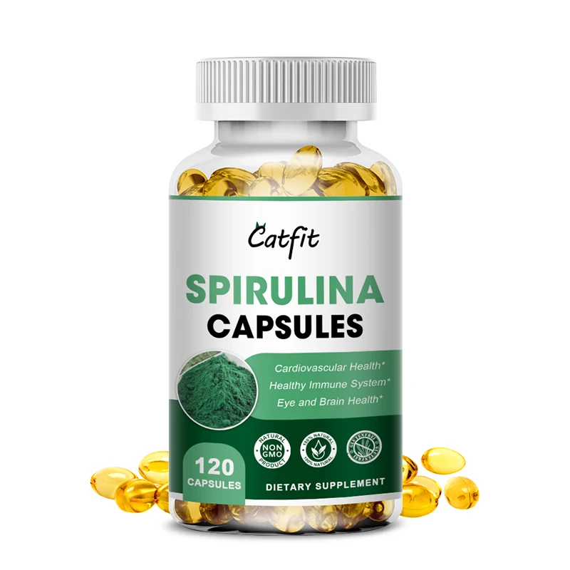 Catfit cápsulas de espirulina de 2000mg, soporte para salud