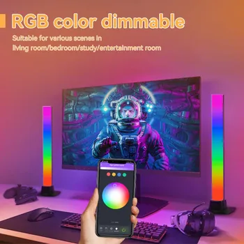 LED RGB 다채로운 바 조명, 스마트 게이밍 룸 장식, 사운드 컨트롤, USB 다채로운 테이블 램프, 데스크탑 무드 바 라이트, 홈 데코