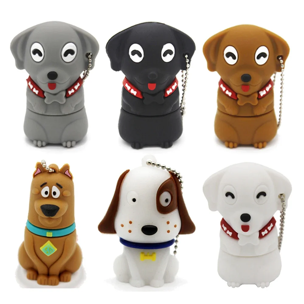 

Cute Dog USB Flash Drives 64GB Cartoon Pen Drive 32GB Creative Gifts for Children Memory Stick 16GB Free Key Chain U disk 8GB
