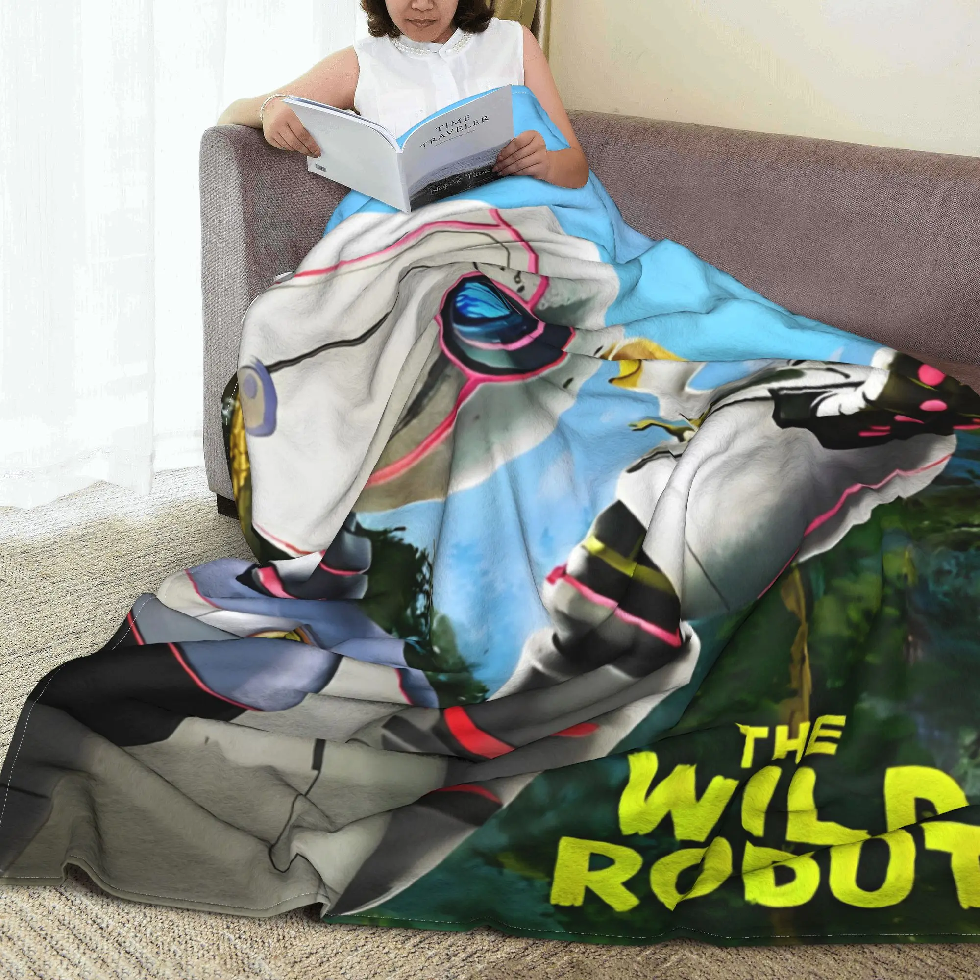 The Wild Robots Blanket 2024 New Cartoon Fuzzy Throw Blankets Bedroom Sofa Decoration Soft Warm Breathable Rug Piece 3