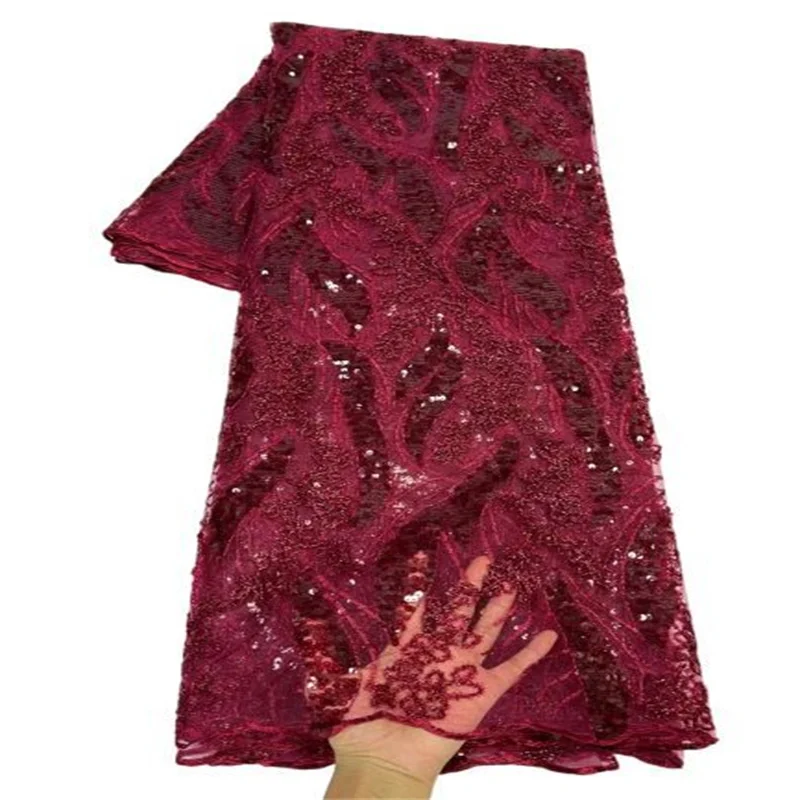 

Зеленая блестящая африканская кружевная ткань 2023 красная Высококачественная нигерийская французская Тюлевая кружевная ткань с блестками сетка для свадебного шитья