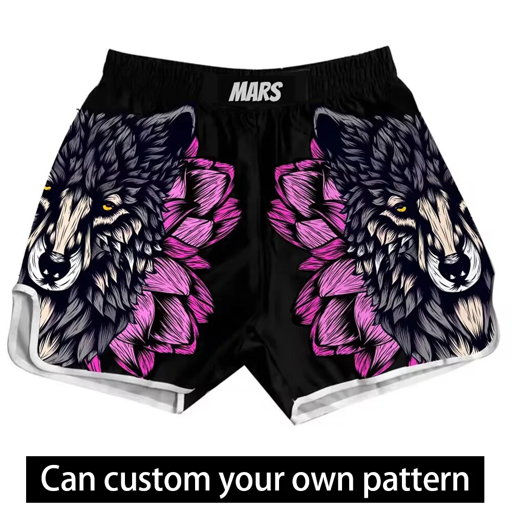 Jujitsu Fight Grappling Men's Boxing Pants Kickboxing Shorts Short Wolf Muay Thai Boxing Shorts Sanda