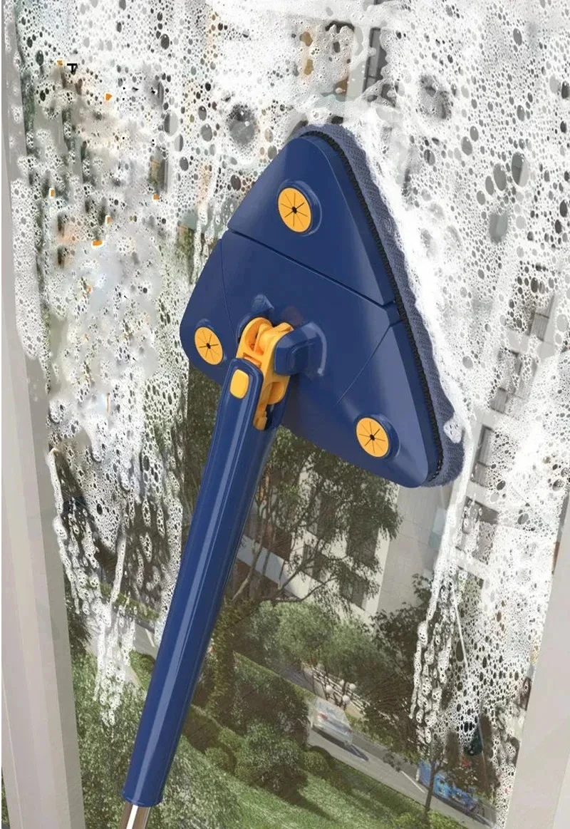 Verstellbarer 110cm Reinigungsmop Neuer Dreiecksmop 360° Schwenkbar Ausziehbarer Bad-Fliesen-Boden-Wand-Tiefenreinigungsmop für Bequemlichkeit – Detail 5