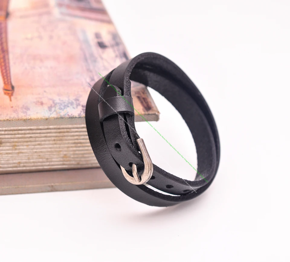 Classics 77 - Bracciale In Pelle Con Targhetta Colore Nero - Foto 3