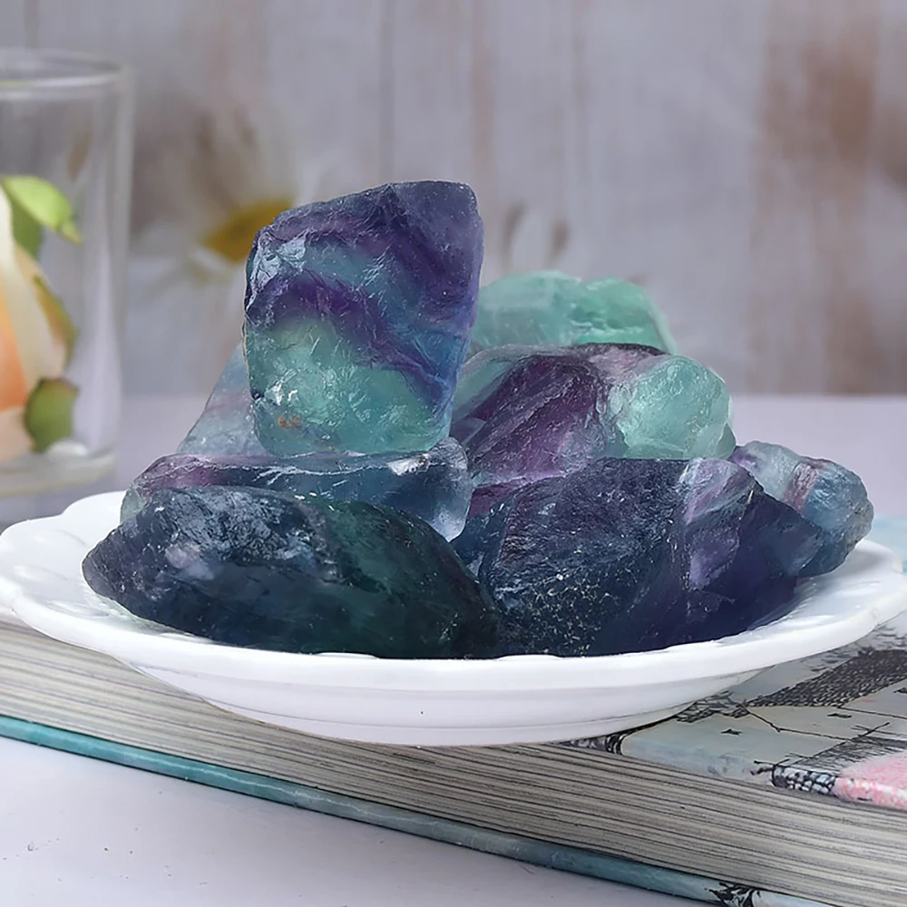 Natural Quartz Crystal Stones Colored Fluorite Ore Fluorite Irregular Shape Real Mineral Rock Reiki Healing Specimen Home Decor