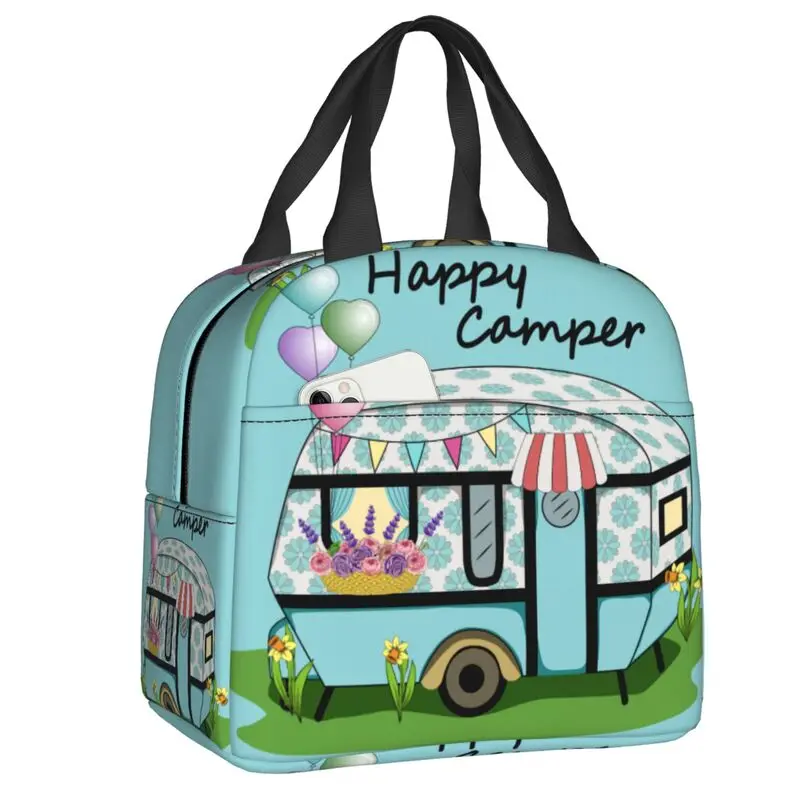 

Сумка для обеда Happy RV, для путешествий, для женщин, для кемпинга, фургона, спасательный кулер, теплые изолированные коробки для обеда для детей, для школы