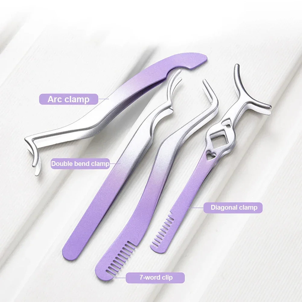 Description Picture 3 of itemFalse Eyelash Tweezers Fake Eye Lash Applicator Eyelash Extension Curler Nipper Auxiliary Clip Clamp Makeup Forceps Tools
