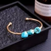 YEEVAA 1pc Natural Crystal Bracelet Irregular Raw Stone Copper Wire Wrapped Chakra Healing Balance Gemstone Bangle Jewelry Gift 6