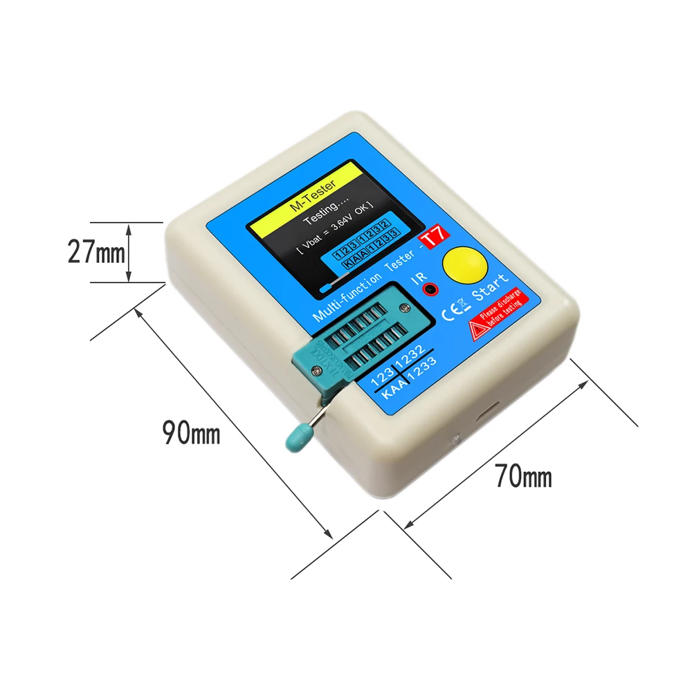 LCR-TC1 1.8" TFT LCD Display Multi-meter Transistor Tester Diode Triode Capacitor Resistor Test Meter MOSFET NPN PNP Triac MOS