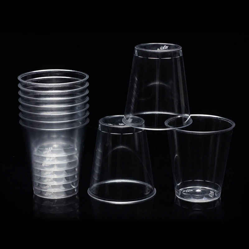 50PCS Mini Clear Plastic Disposable Party Shot Glasses Jelly Cups Tumblers Birthday Kitchen Accessories Plastic Cup