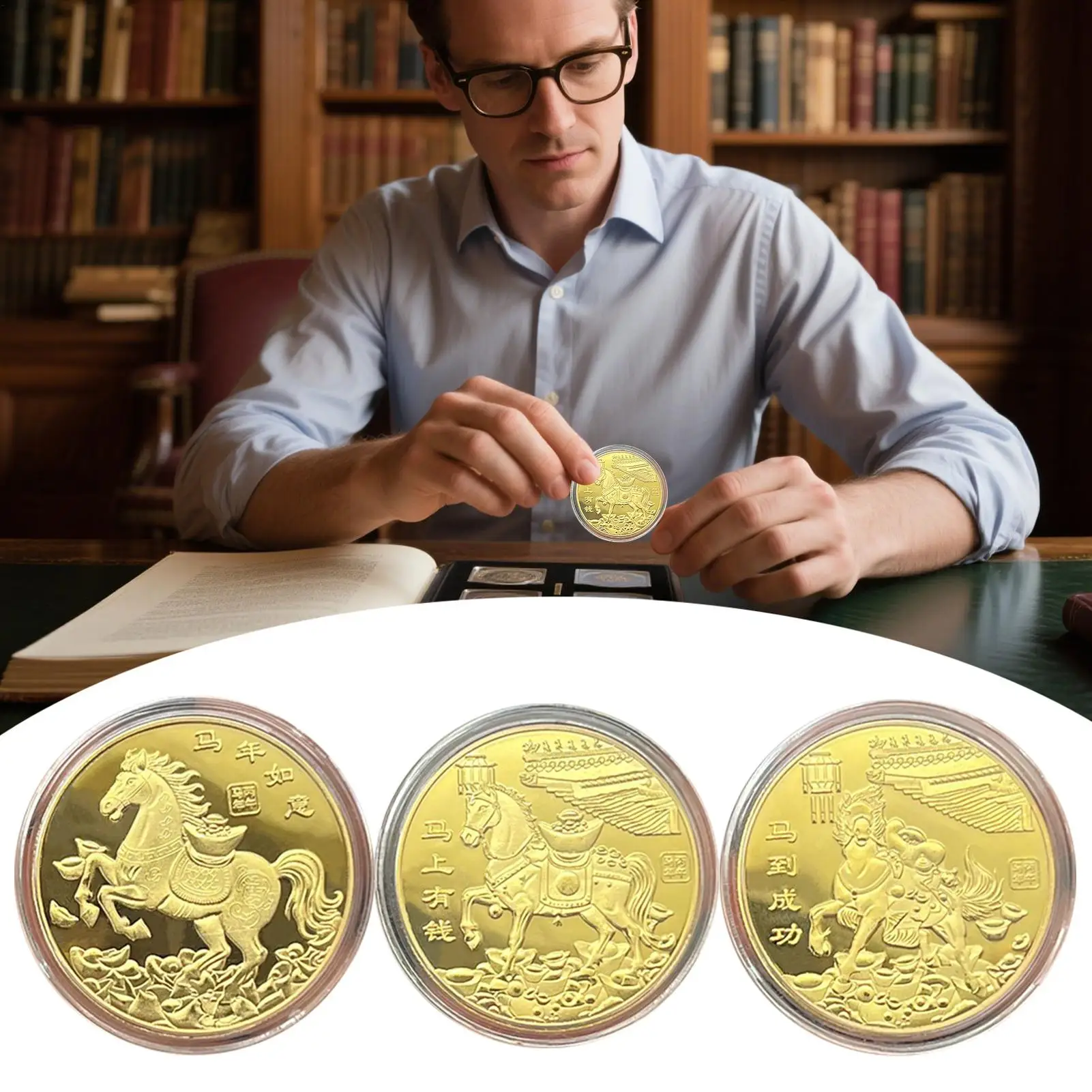 2026 Chinese New Year of Horse Golden Luck Coin Horse for Luck Decoration Coin Lucky Animal Horse Year Collectible Coin s