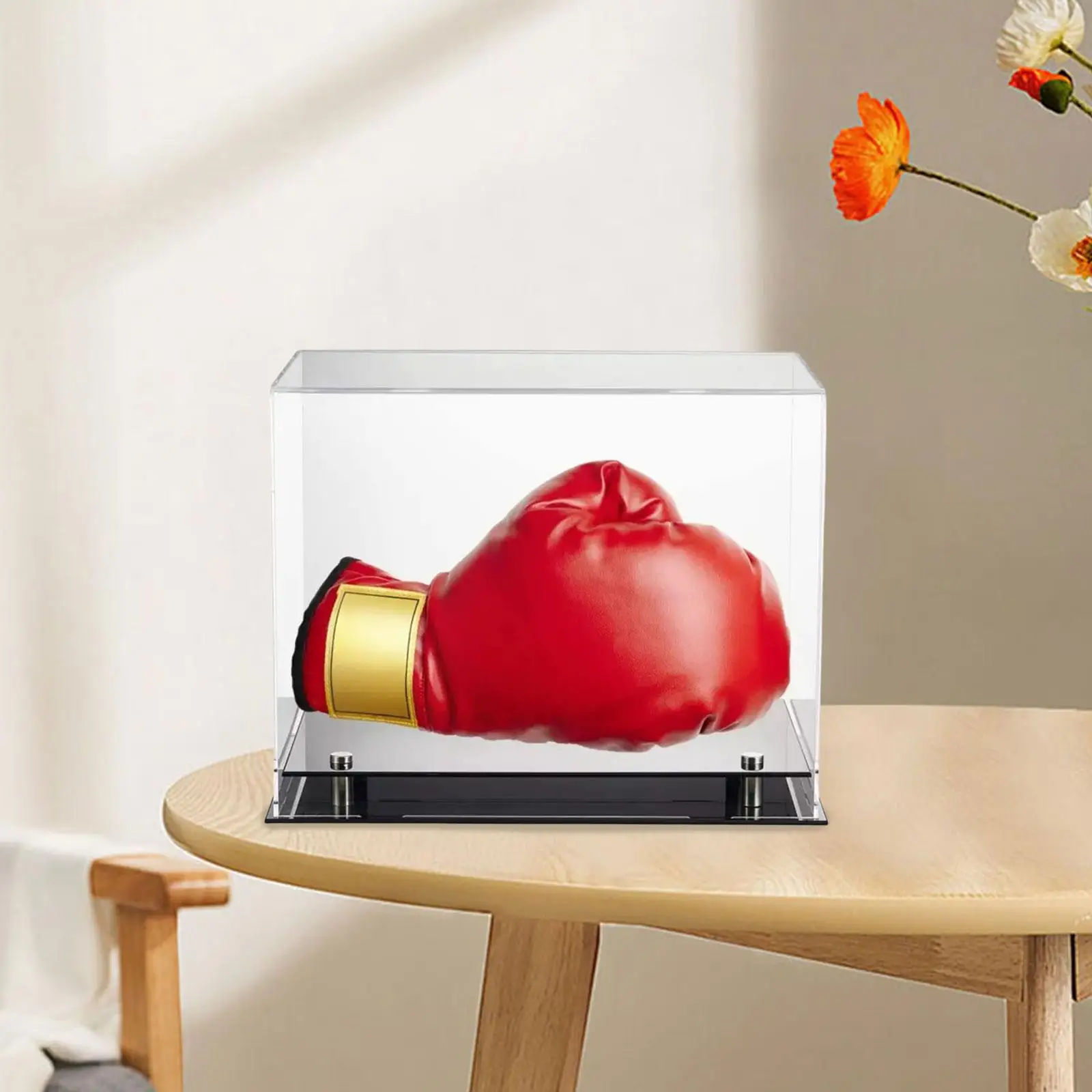 Acrylic Boxing Glove Display Case Fathers Day Gifts with Base Riser Stand Souvenir Storage Box Clear Storage Box for Living Room 3
