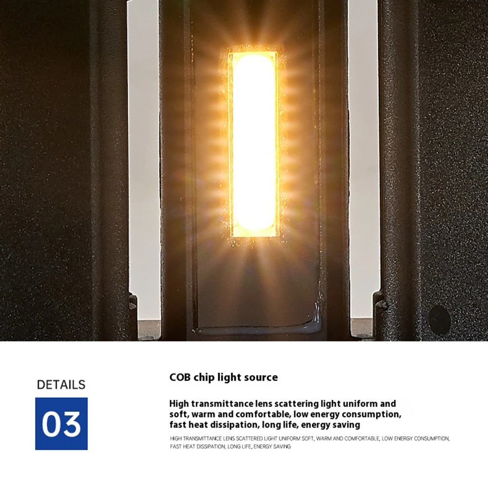 4000mAh Modern Simplicity LED Wall Lamp Mount Lamp Up Down Cube Outdoor Fixtures Decor Indoor Bedroom Rechargeable Sensor Light