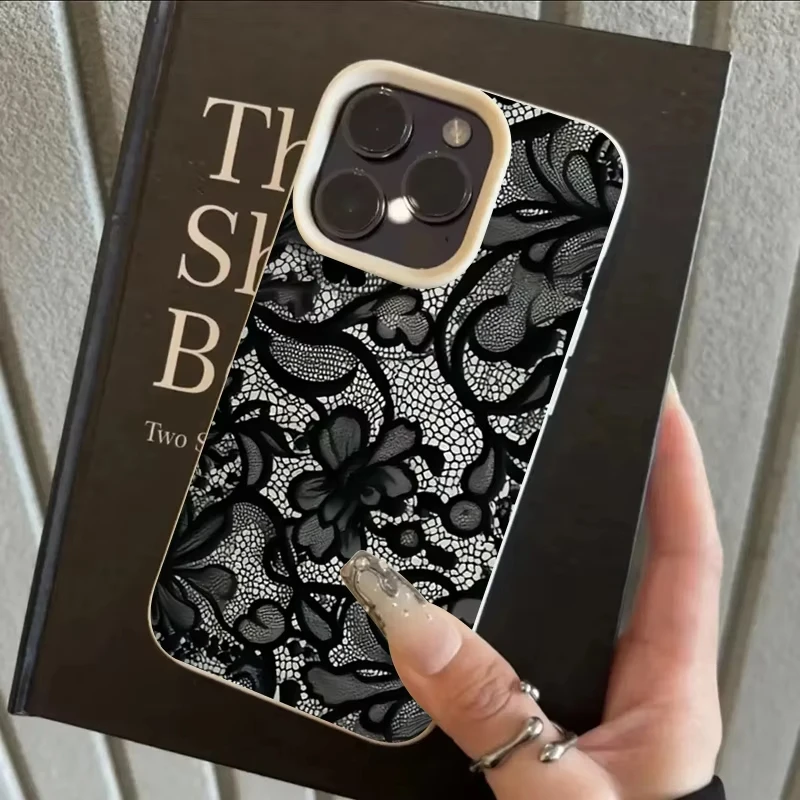 Elegant Black Lace Soft Silicone Shockproof Phone Case