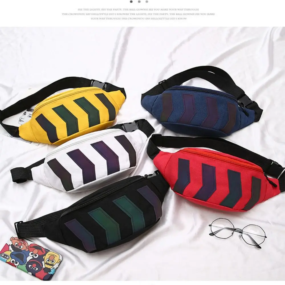 

Reflective Strip Reflective Canvas Waist Bag Portable Light Canvas Reusable Environmentally Friendly Picnic