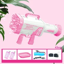  64 holes light bazooka bubble machine 52 holes 80 Gatling bubble gun children's toys birthday gift 