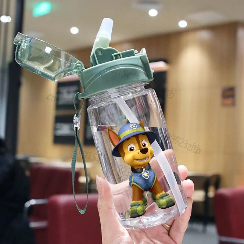 thumbnail image 1 of Vaso de agua para niños de 550 ml con diseño de la Patrulla Canina, vasos creativos con dibujos animados para bebés con pajitas, botellas de agua a prueba de fugas, vasos para exteriores para niños, 1 of 4