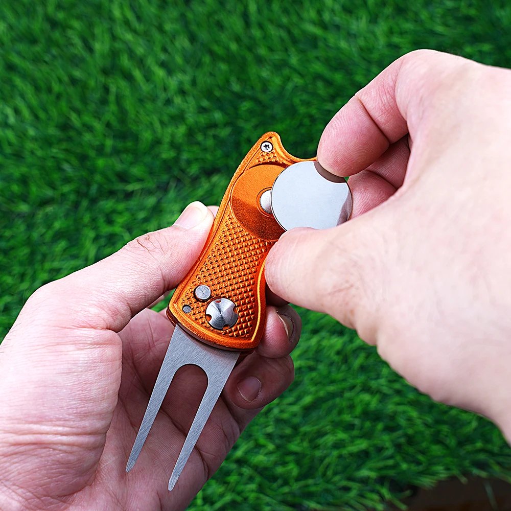 Metal Foldable Golf Divot Repair Tool Golf Ball Marker golf ball mark,golf training accessories,golf divot repair tool