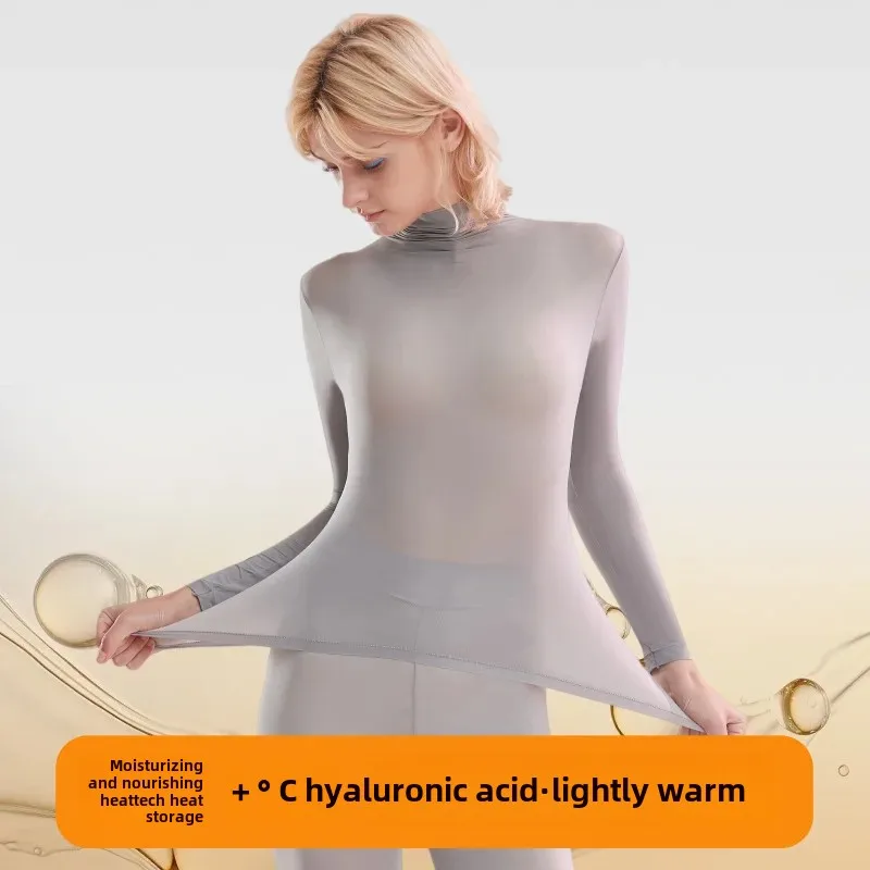Polo/Turtle Neck Acid Beauty Skin Suit High Elastic Long Sleeve Seamless Warm Bras Women&rsquo;s Base Layer Top Clothing Set thermal underwear set thermal underwear