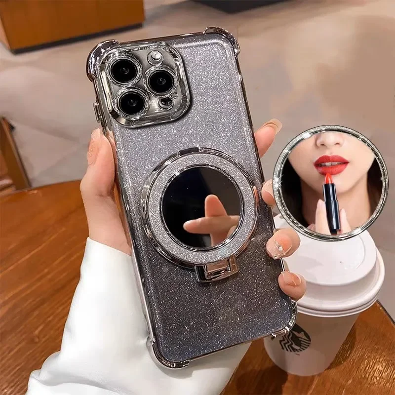 Custodia Per Telefono Con Glter E Strass Placcati In Metallo - Foto 5