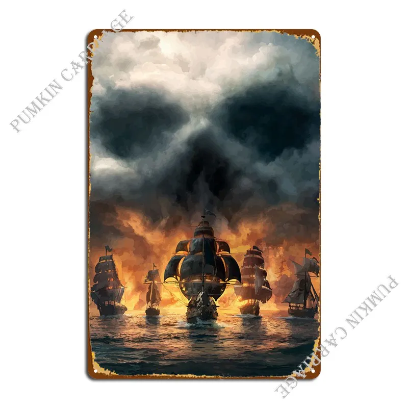 

Skull And Bones Metal Signs Decoration Bar Retro Create Designing Tin Sign Poster
