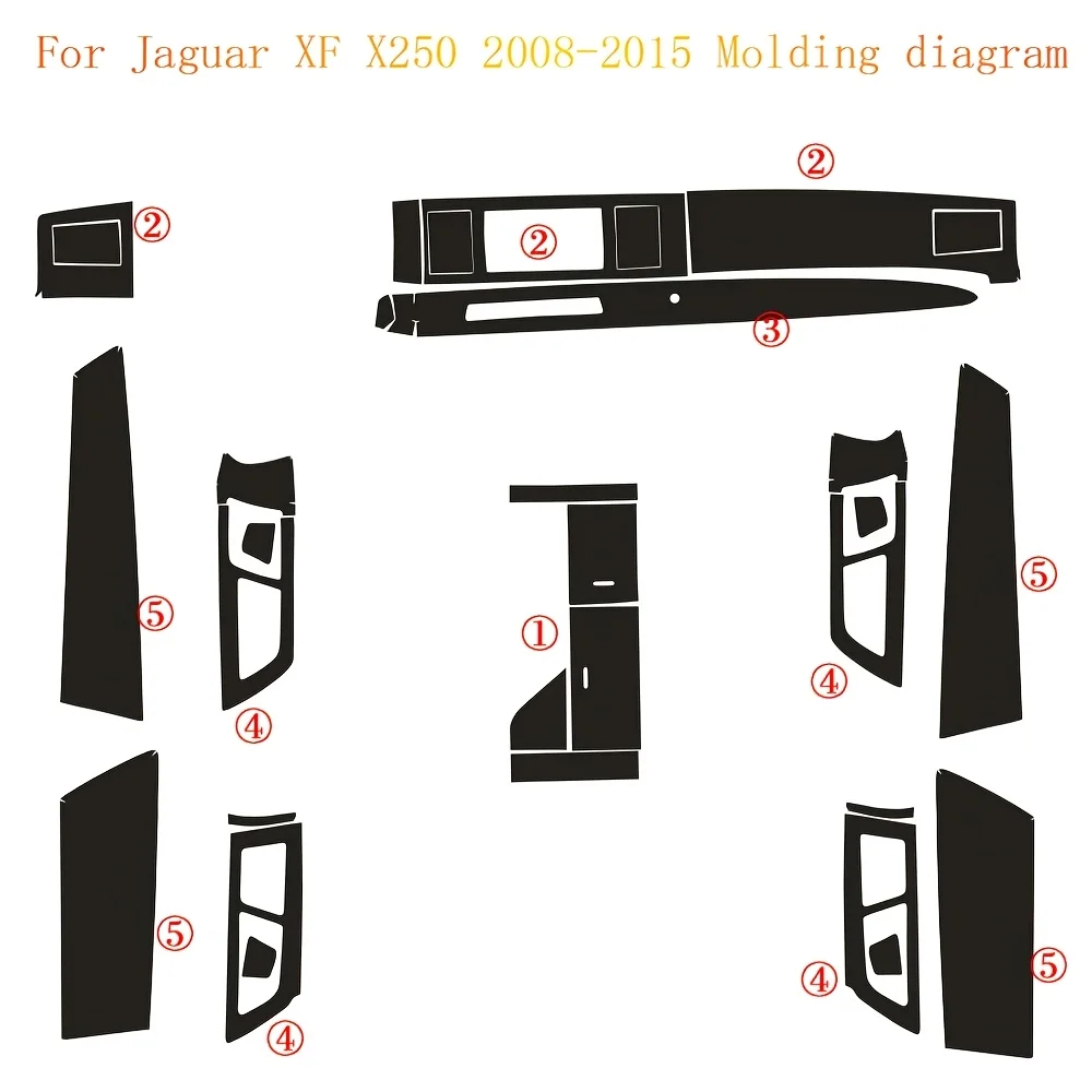 자동차 스타일링 탄소 섬유 자동차 인테리어 센터 콘솔 색상 변경 몰딩 스티커 데칼 For Jaguar XF X250 2008-2015