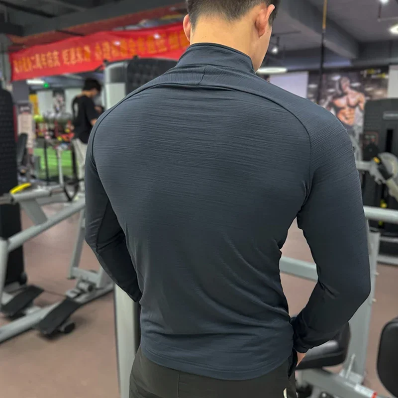 Men's Gym Tights Jacket Running Training Elastic Outerwear Outdoor Cycling Sweatshirt Dry Fit Breathable Compression Tops sports jacket men sports tights